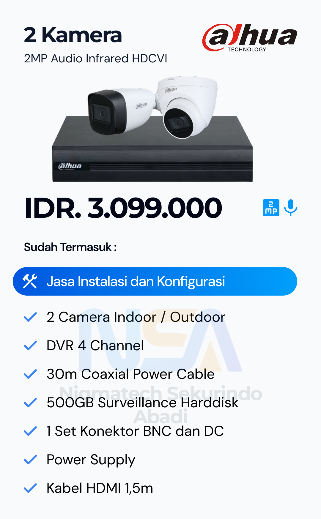 Paket CCTV Dahua 2 Kamera