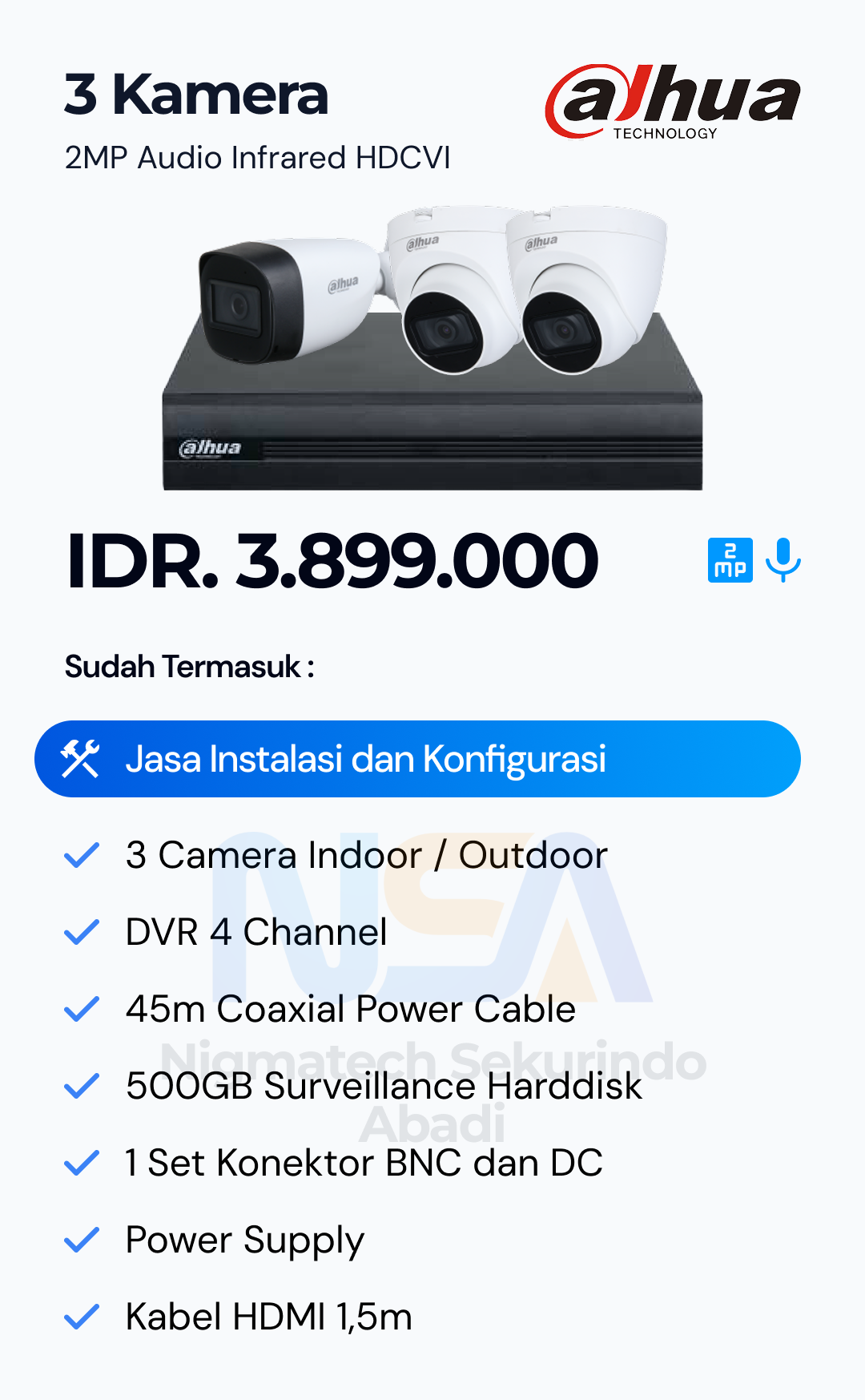 Paket CCTV Dahua 2 Kamera