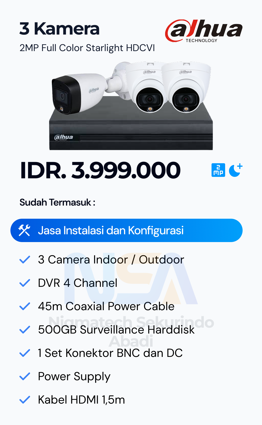 Paket CCTV Dahua 2 Kamera