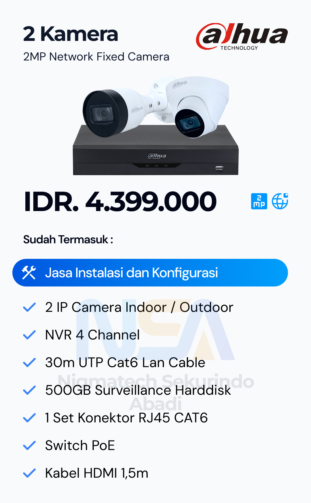 Paket CCTV Dahua 2 Kamera