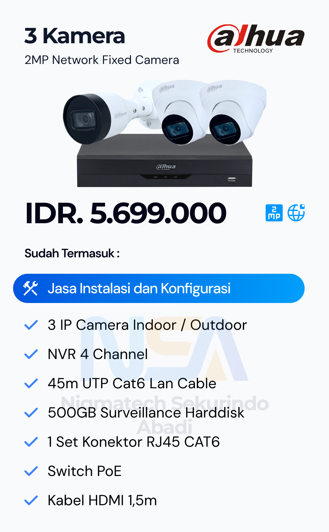 Paket CCTV Dahua 2 Kamera