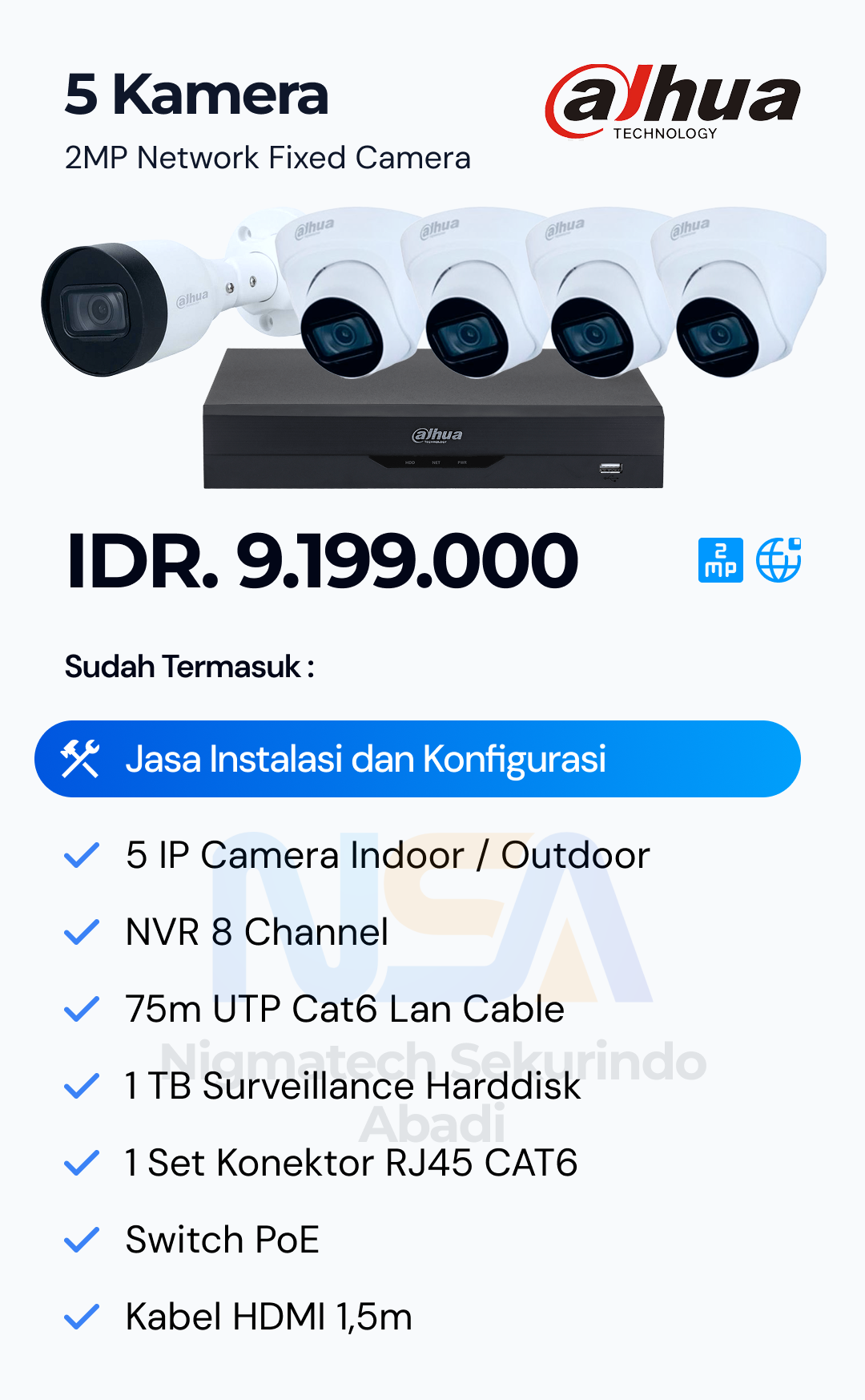 Paket CCTV Dahua 2 Kamera