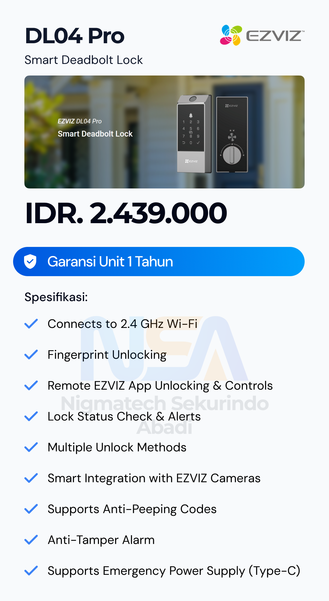 Paket CCTV Ezviz Door Smart Look
