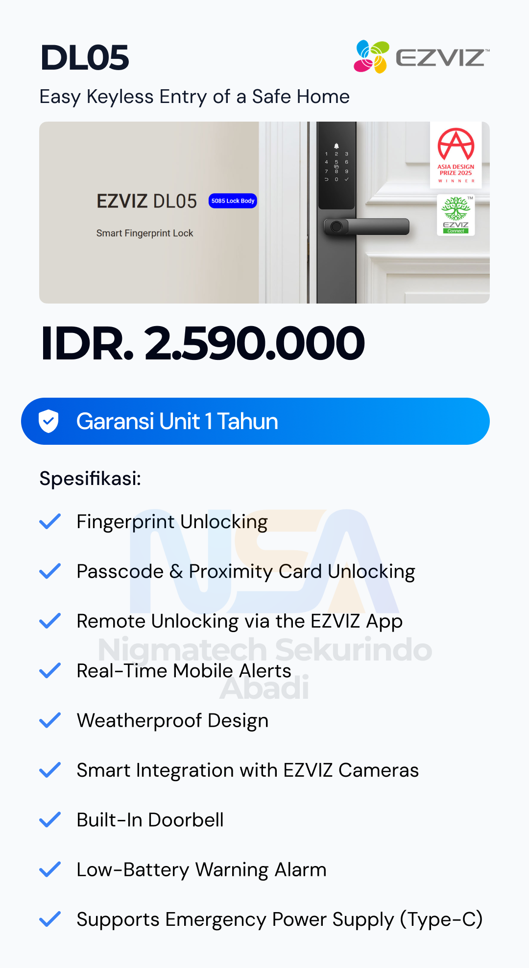 Paket CCTV Ezviz Door Smart Look