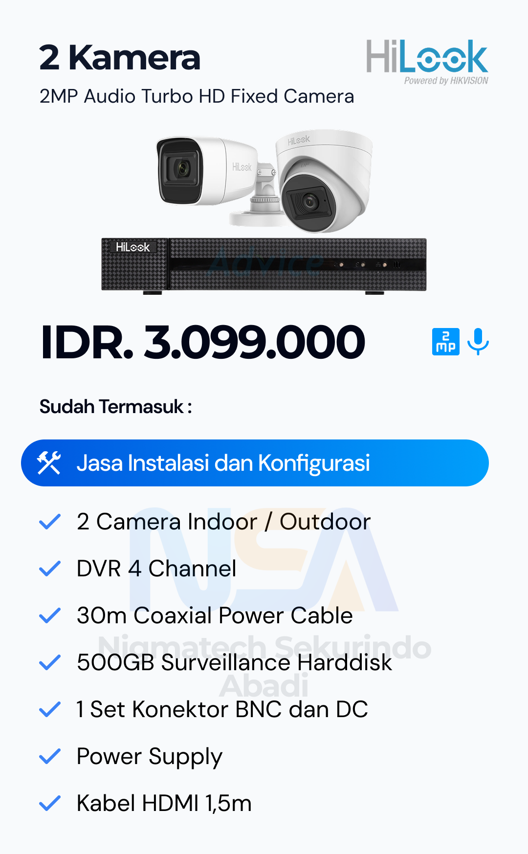 Paket CCTV Hilook 2 Kamera