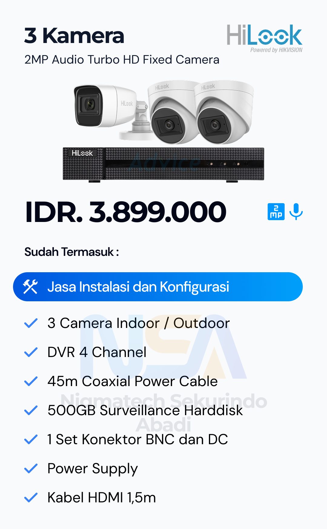 Paket CCTV Hilook 2 Kamera