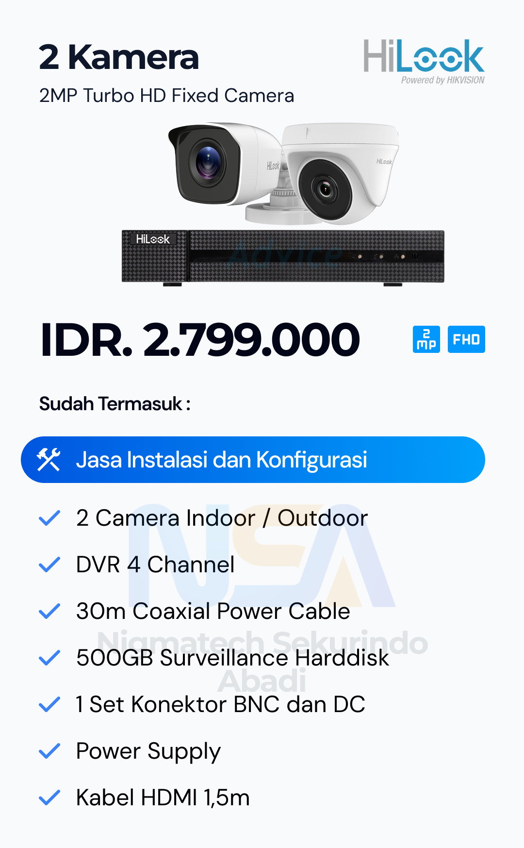 Paket CCTV Hilook 2 Kamera