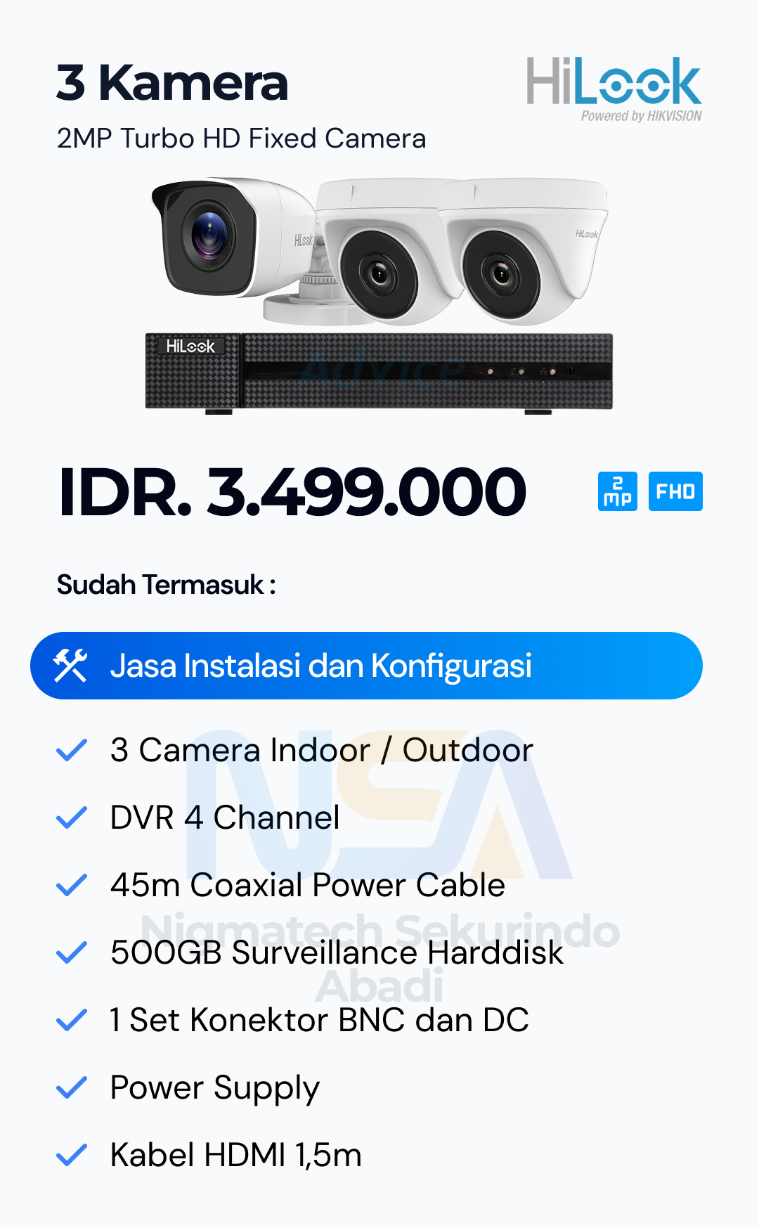 Paket CCTV Hilook 2 Kamera