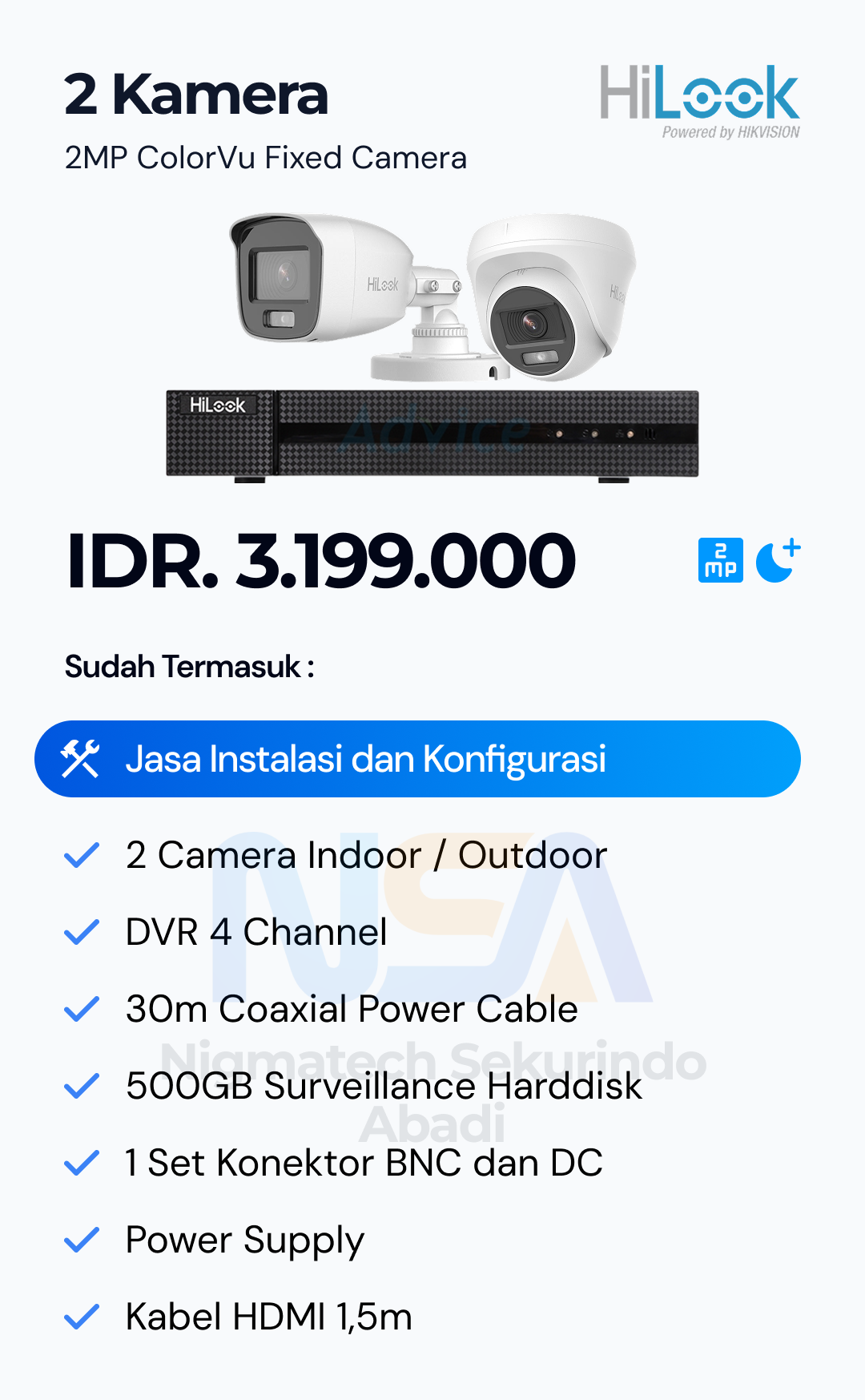 Paket CCTV Hilook 2 Kamera