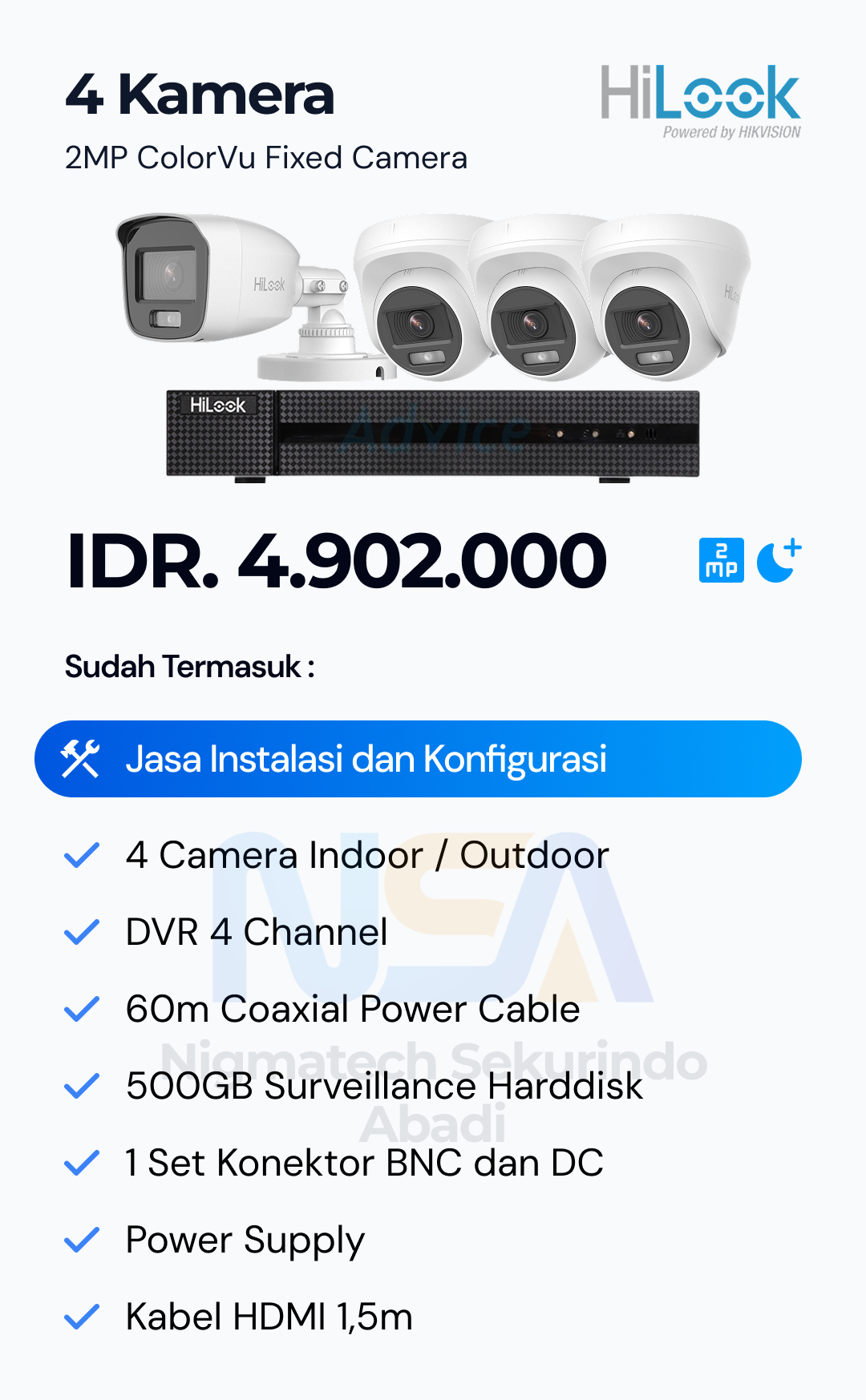Paket CCTV Hilook 2 Kamera