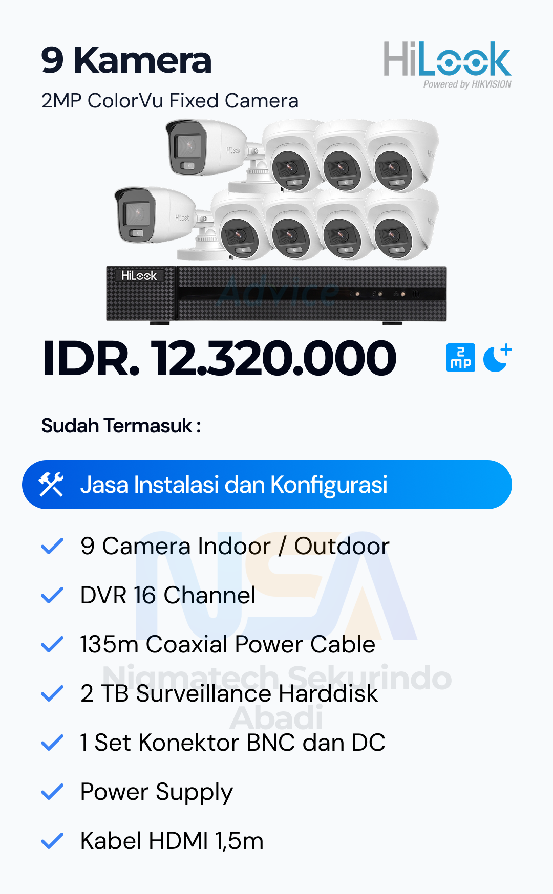 Paket CCTV Hilook 2 Kamera