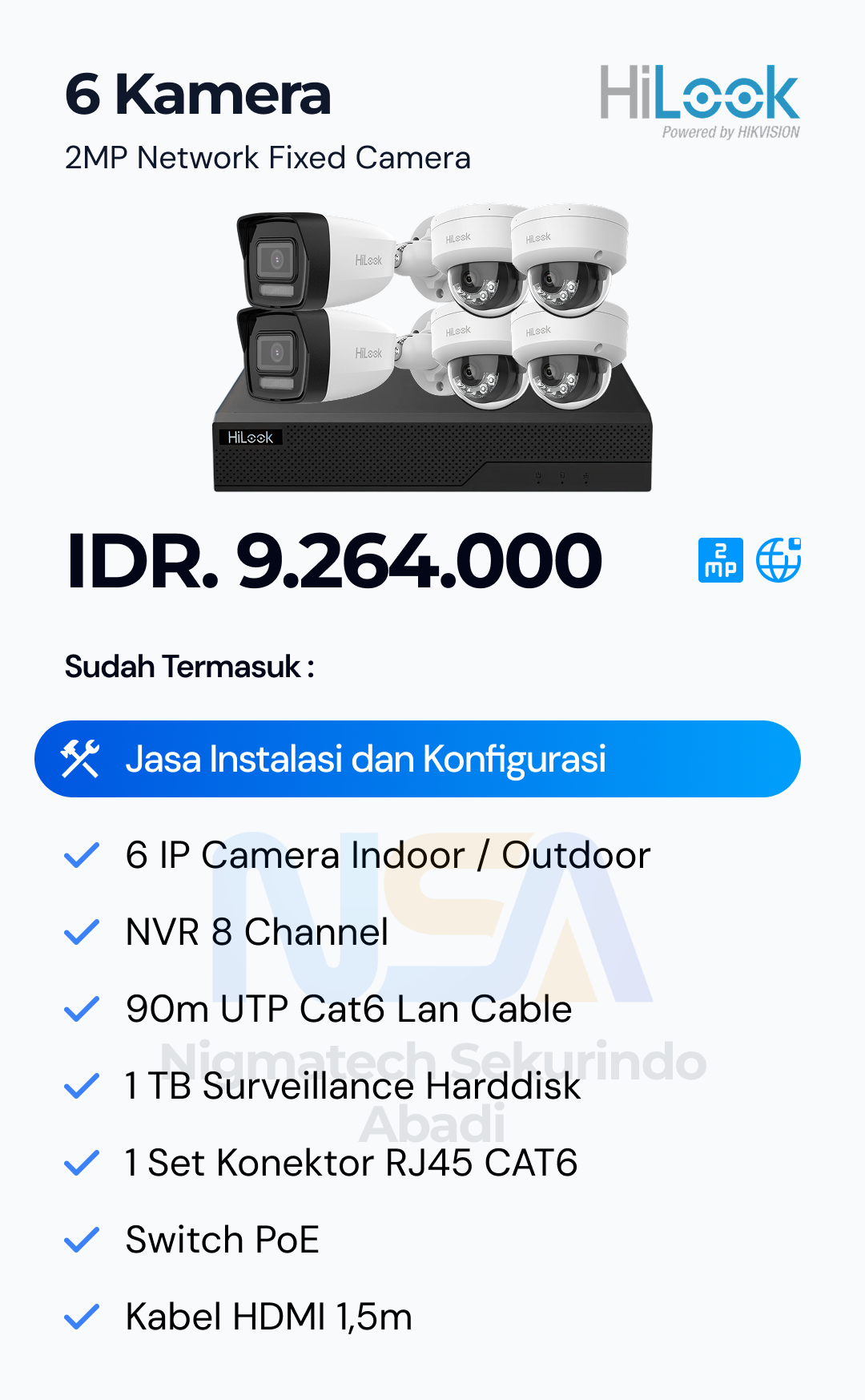 Paket CCTV HiLook 2 Kamera