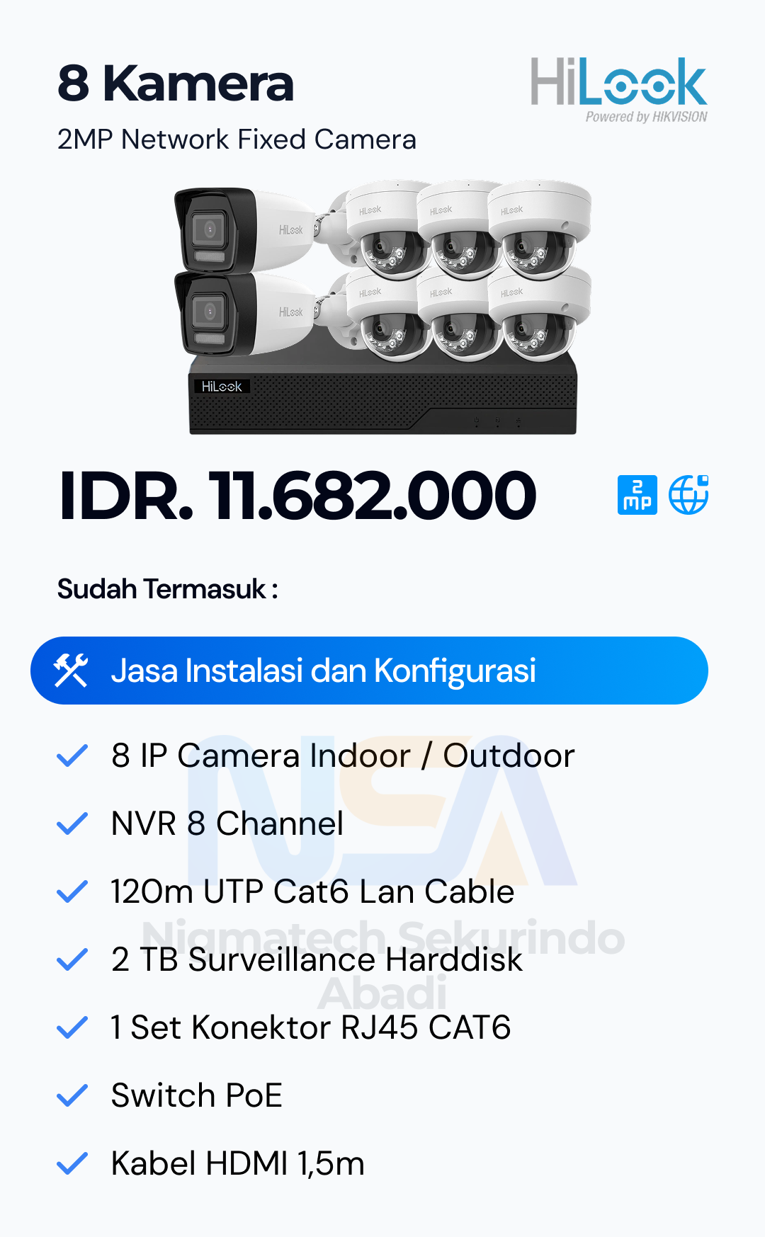 Paket CCTV HiLook 2 Kamera