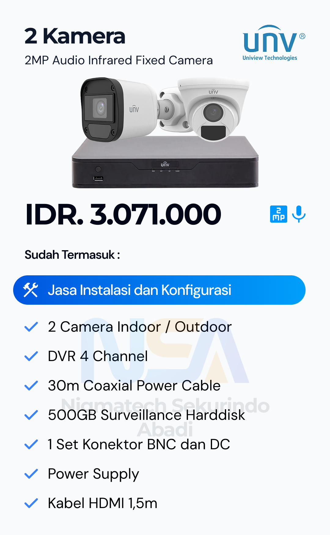 Paket CCTV Unv 2 Kamera