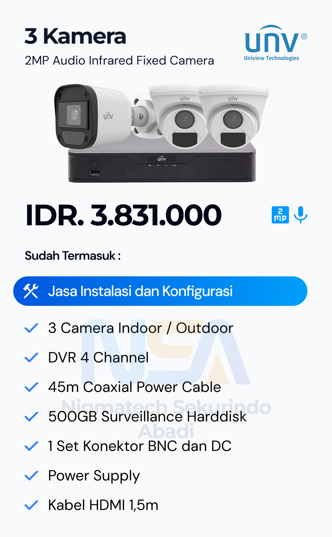 Paket CCTV Unv 2 Kamera