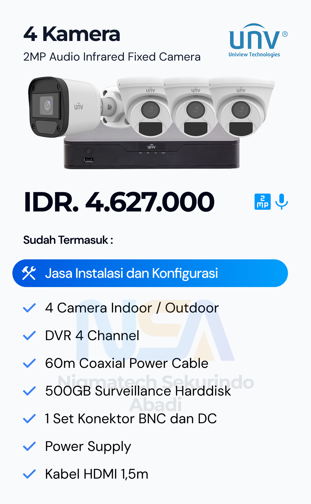 Paket CCTV Unv 2 Kamera