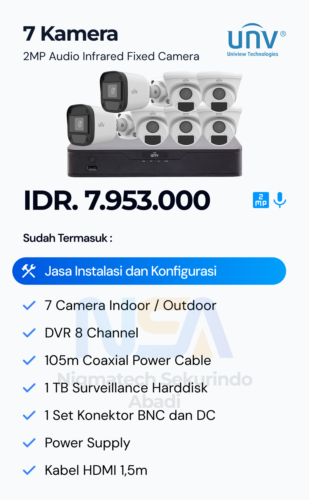 Paket CCTV Unv 2 Kamera