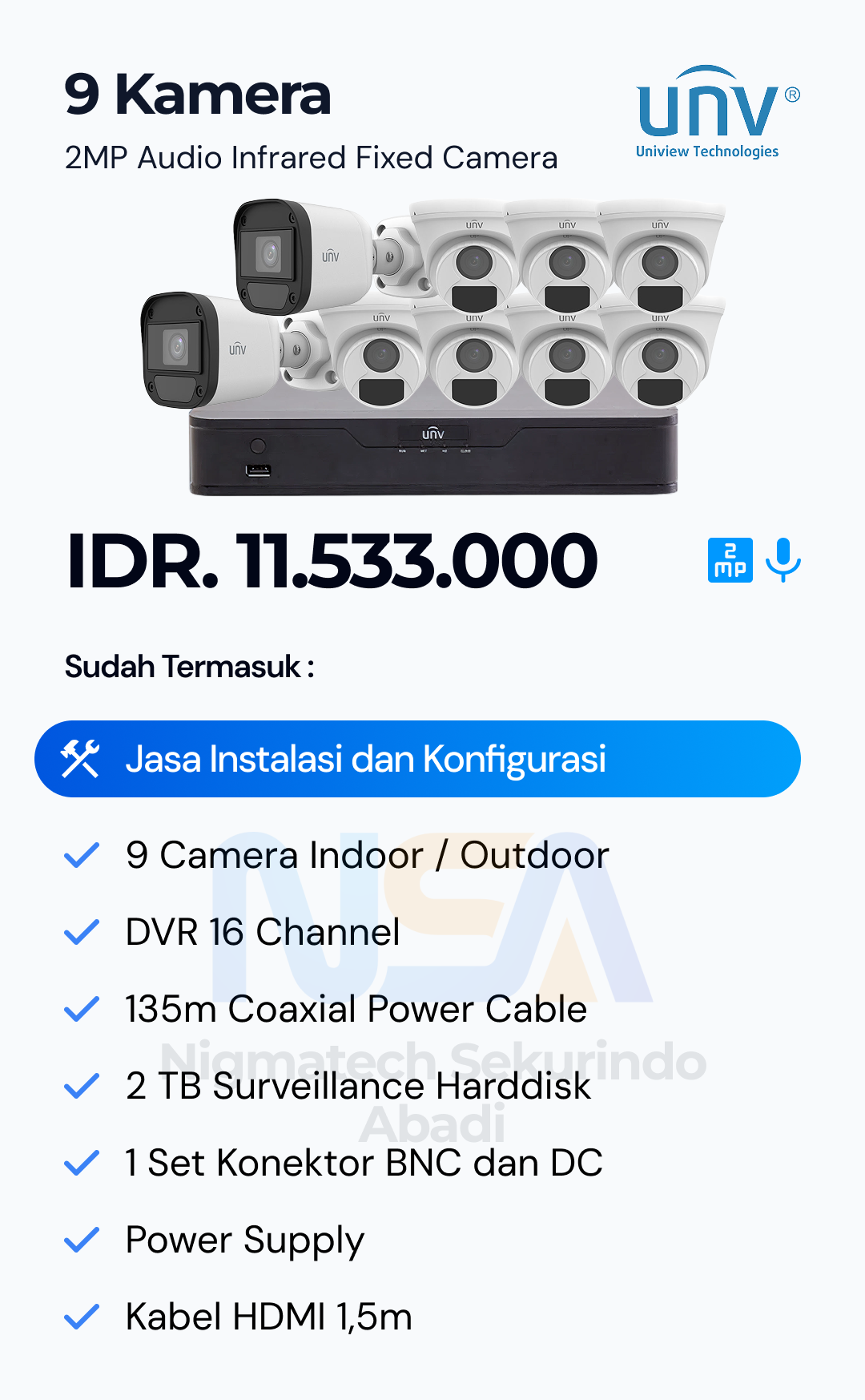 Paket CCTV Unv 2 Kamera