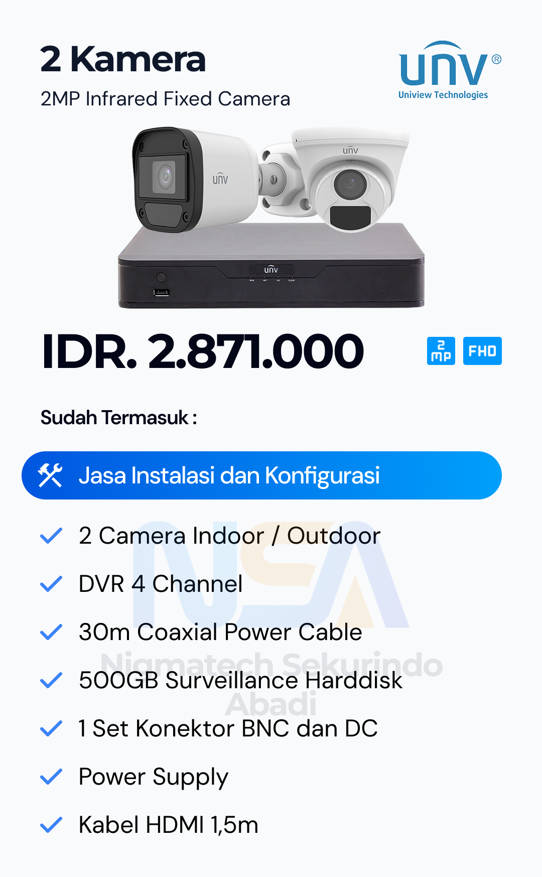 Paket CCTV Unv 2 Kamera