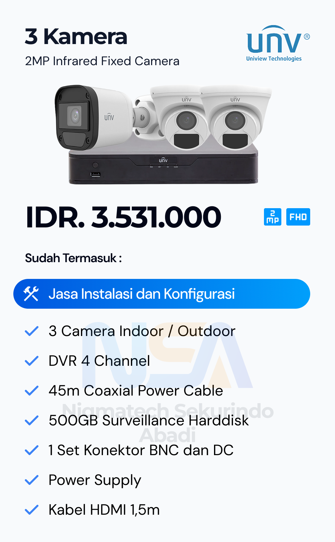 Paket CCTV Unv 2 Kamera