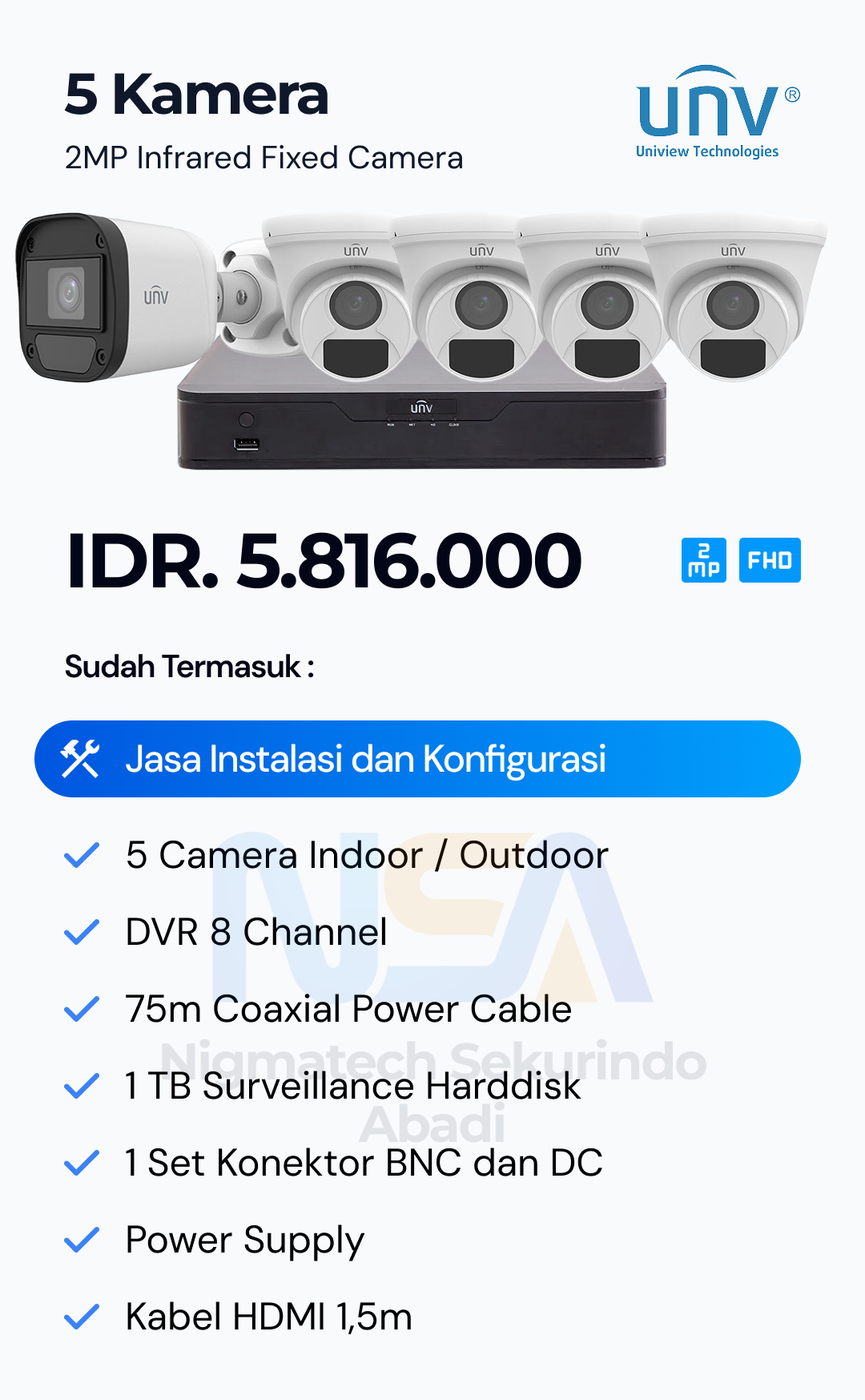 Paket CCTV Unv 2 Kamera