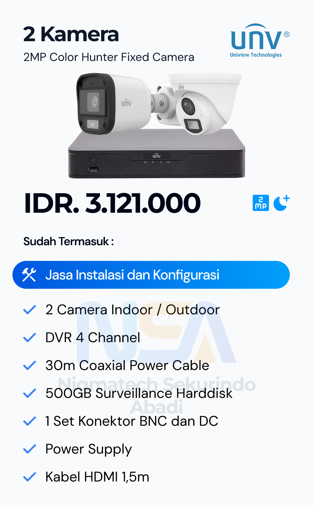 Paket CCTV Unv 2 Kamera