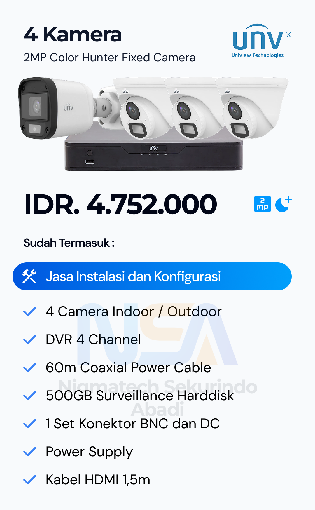 Paket CCTV Unv 2 Kamera