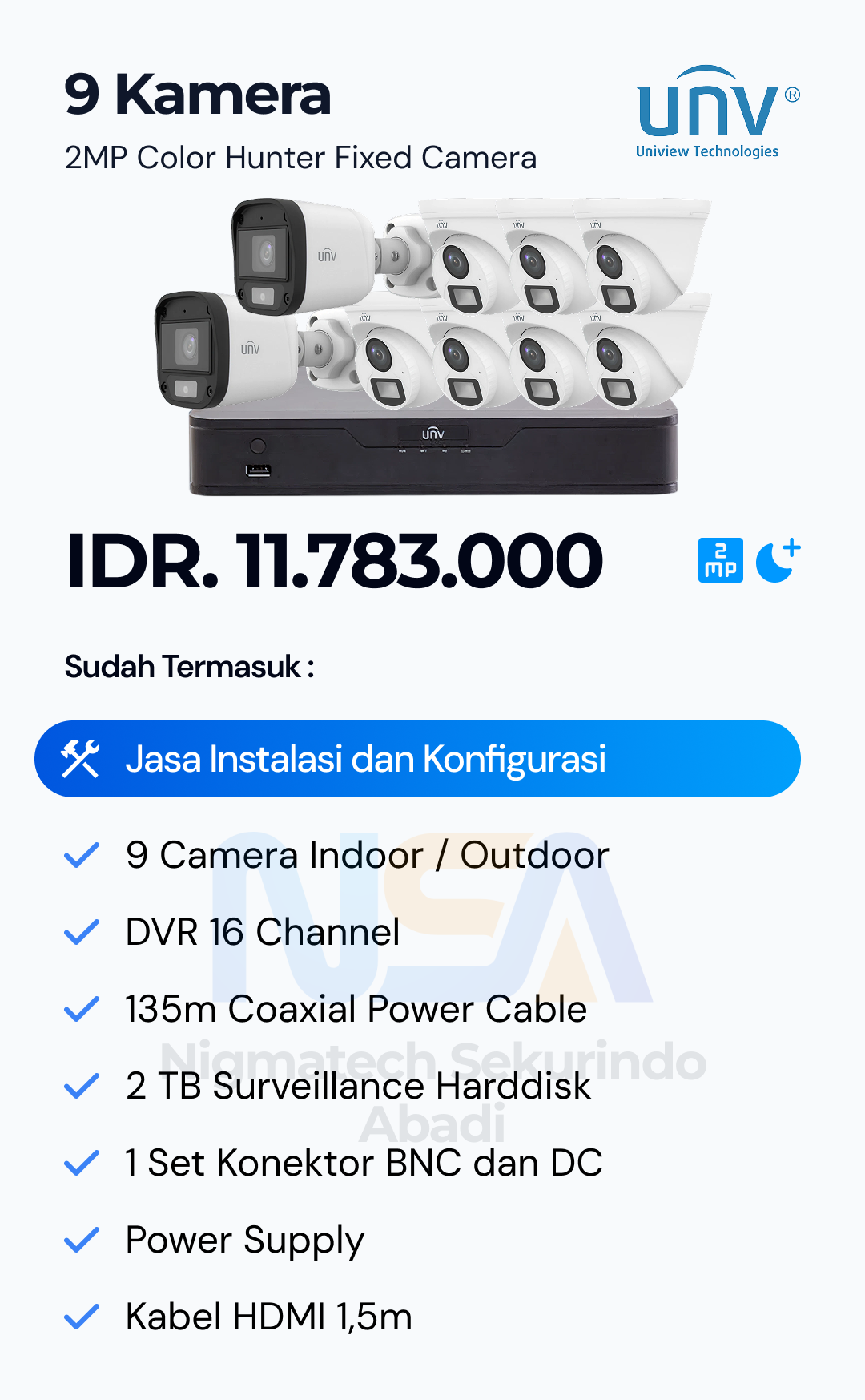 Paket CCTV Unv 2 Kamera