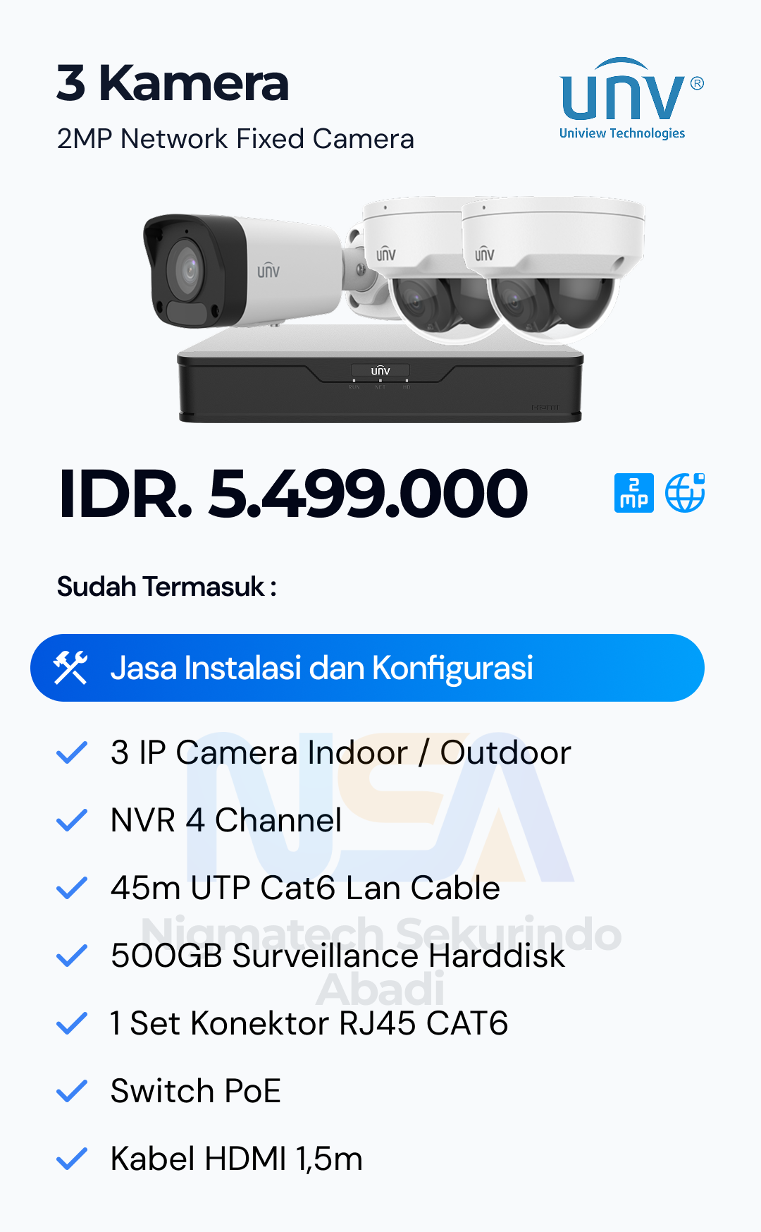 Paket CCTV Unv 2 Kamera