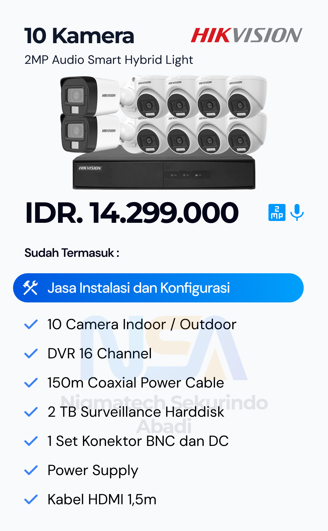 Paket CCTV Hikvision 2 Kamera