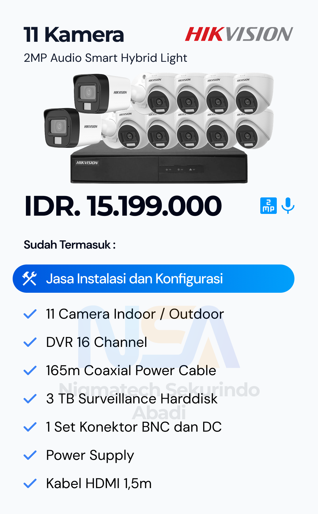 Paket CCTV Hikvision 2 Kamera