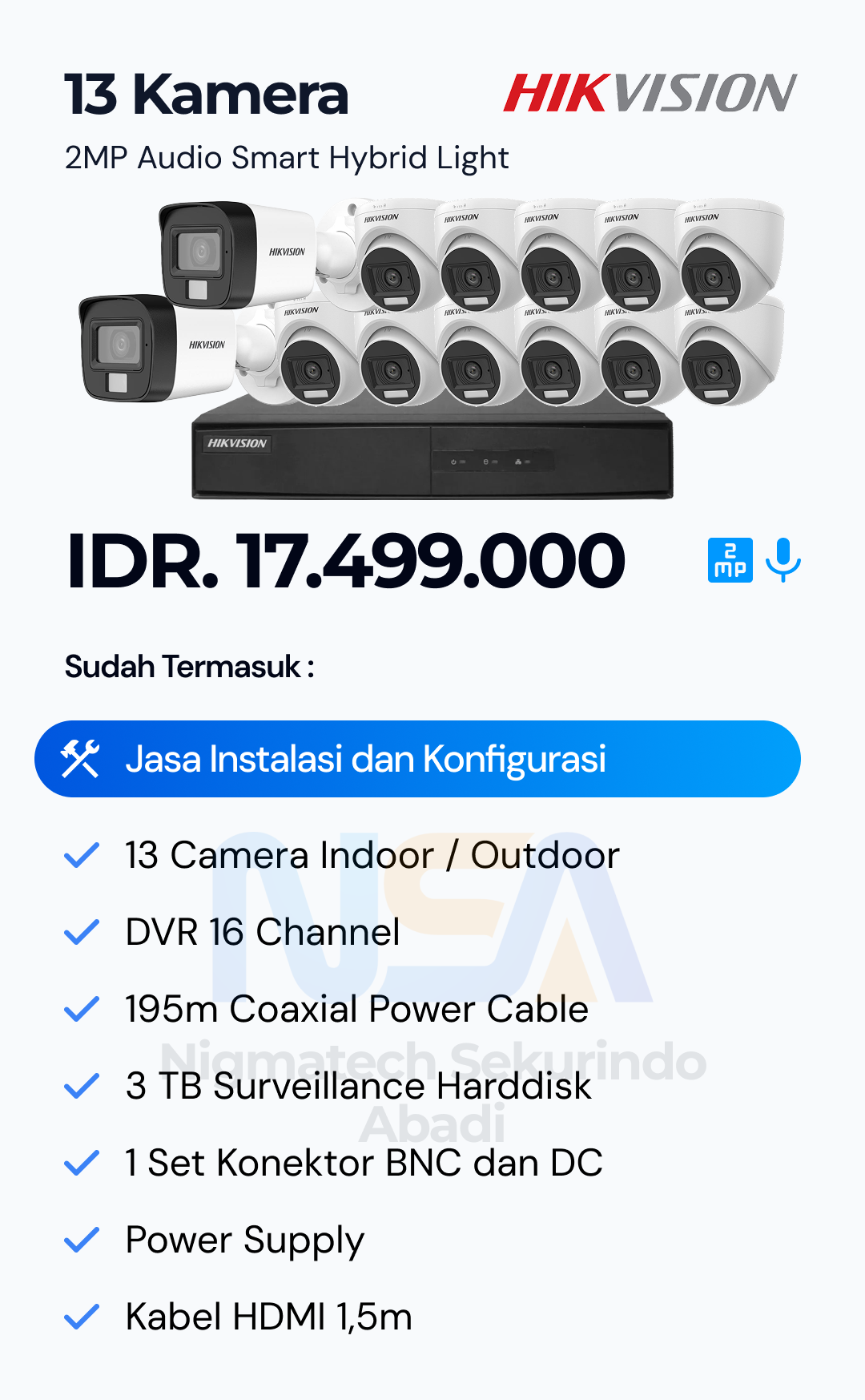 Paket CCTV Hikvision 2 Kamera