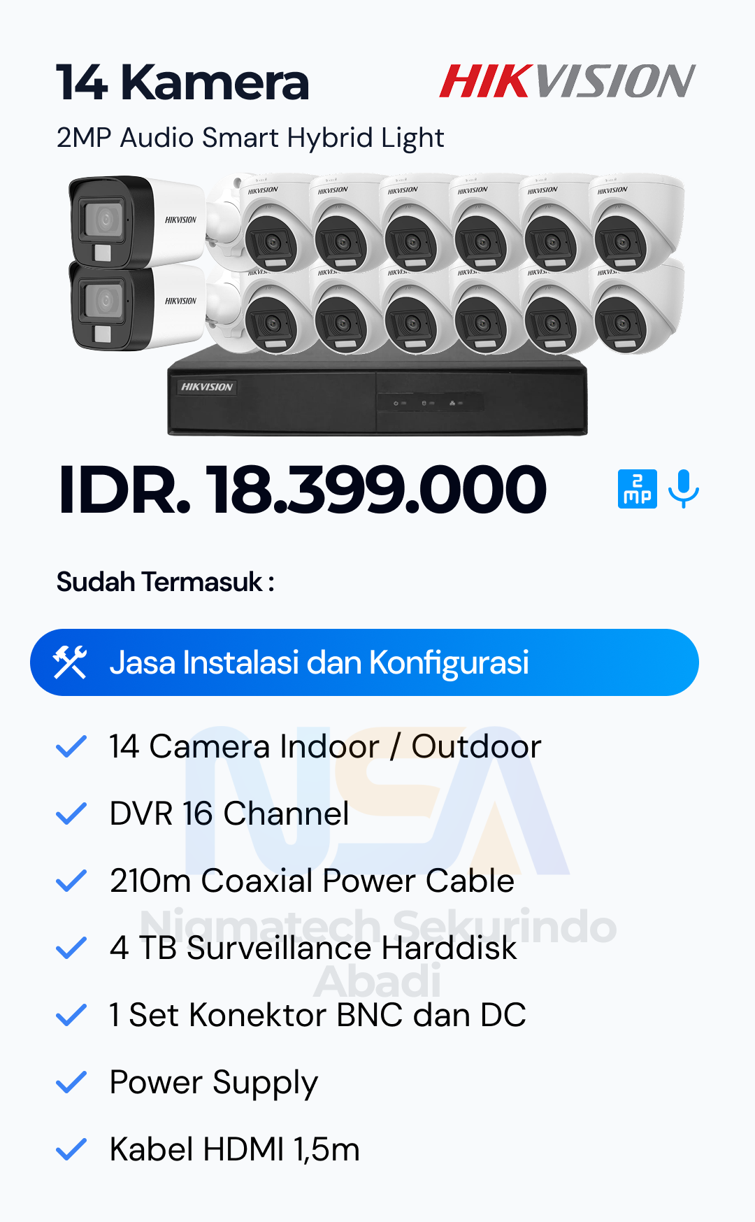 Paket CCTV Hikvision 2 Kamera