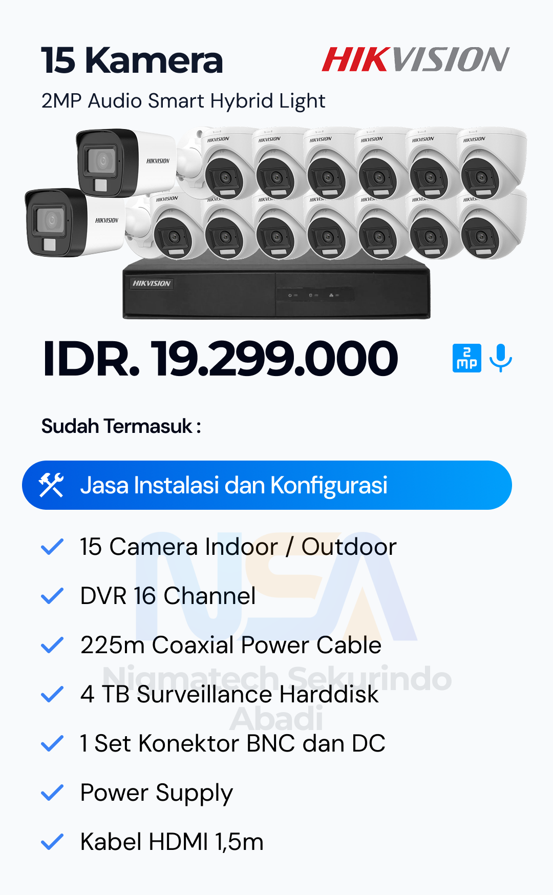 Paket CCTV Hikvision 2 Kamera