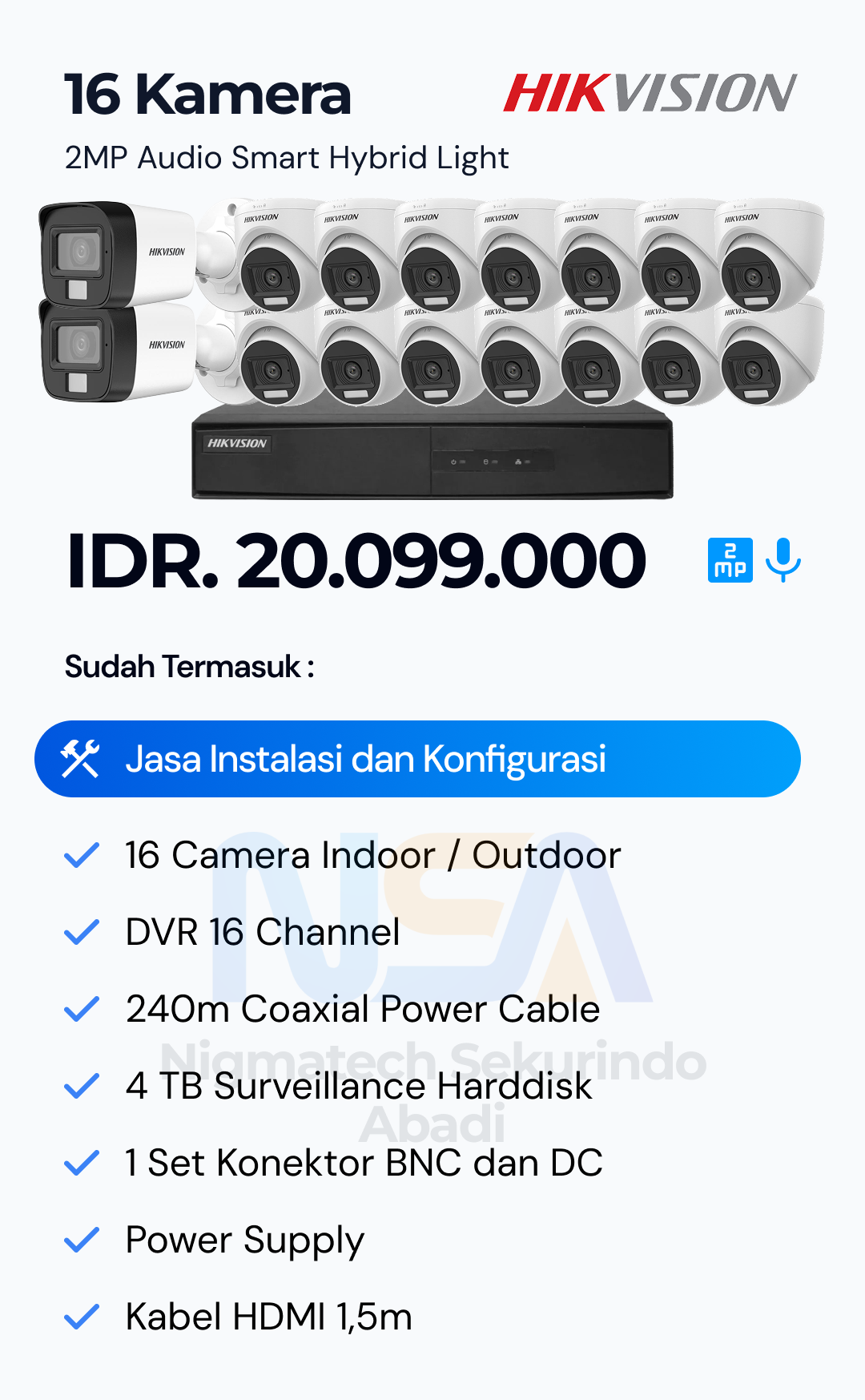 Paket CCTV Hikvision 2 Kamera