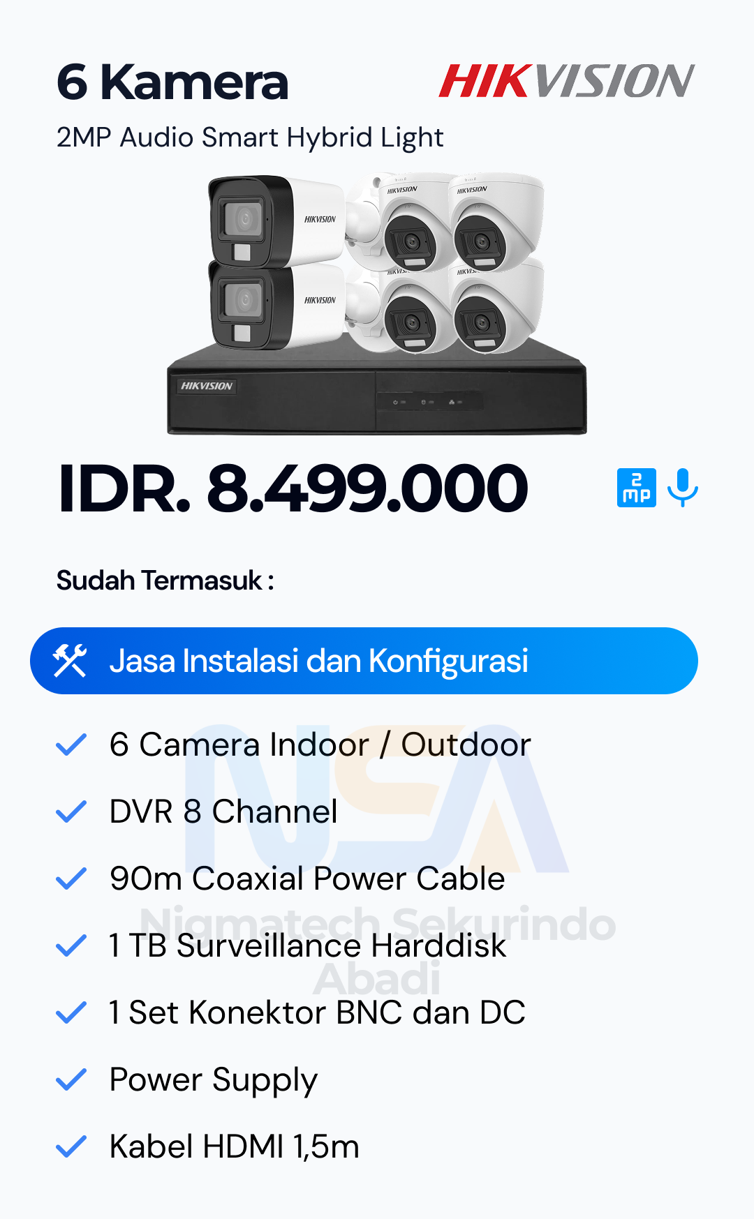 Paket CCTV Hikvision 2 Kamera