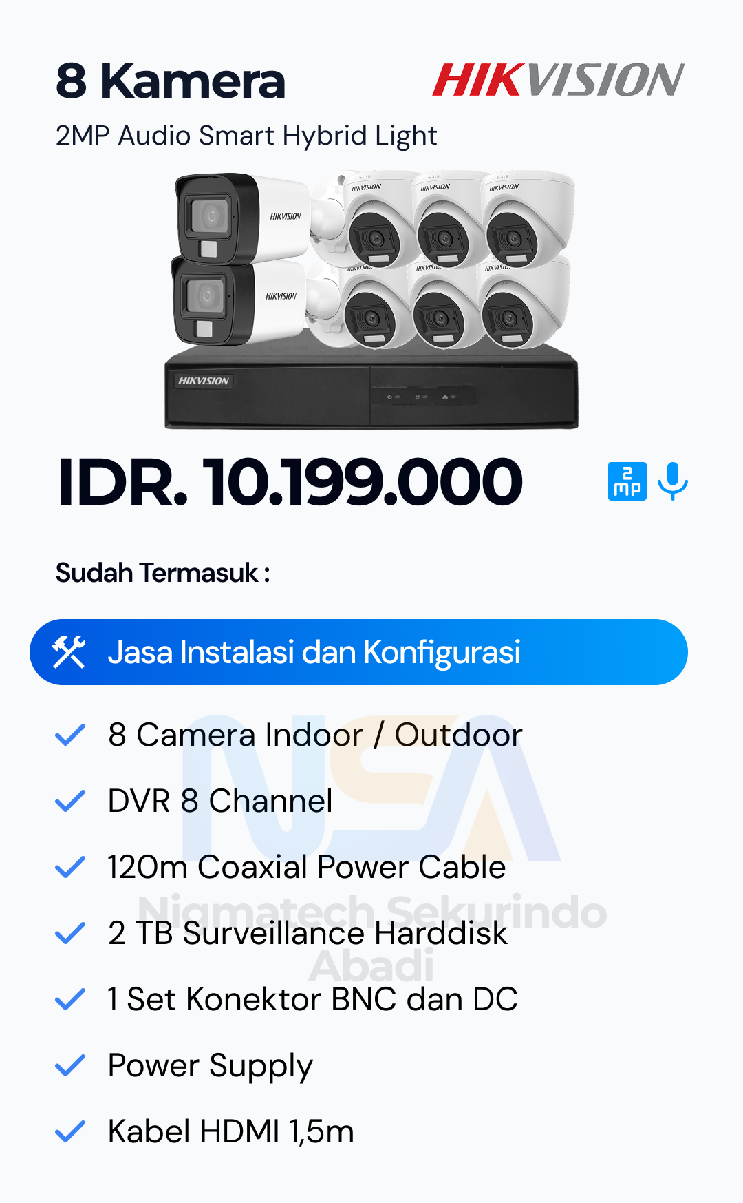 Paket CCTV Hikvision 2 Kamera