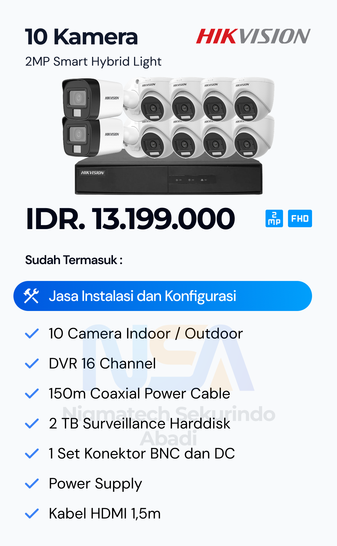 Paket CCTV Hikvision 2 Kamera