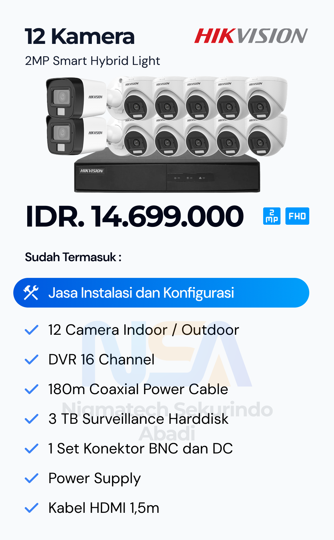 Paket CCTV Hikvision 2 Kamera