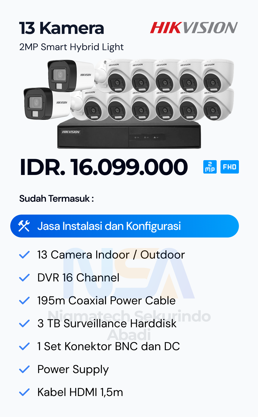 Paket CCTV Hikvision 2 Kamera