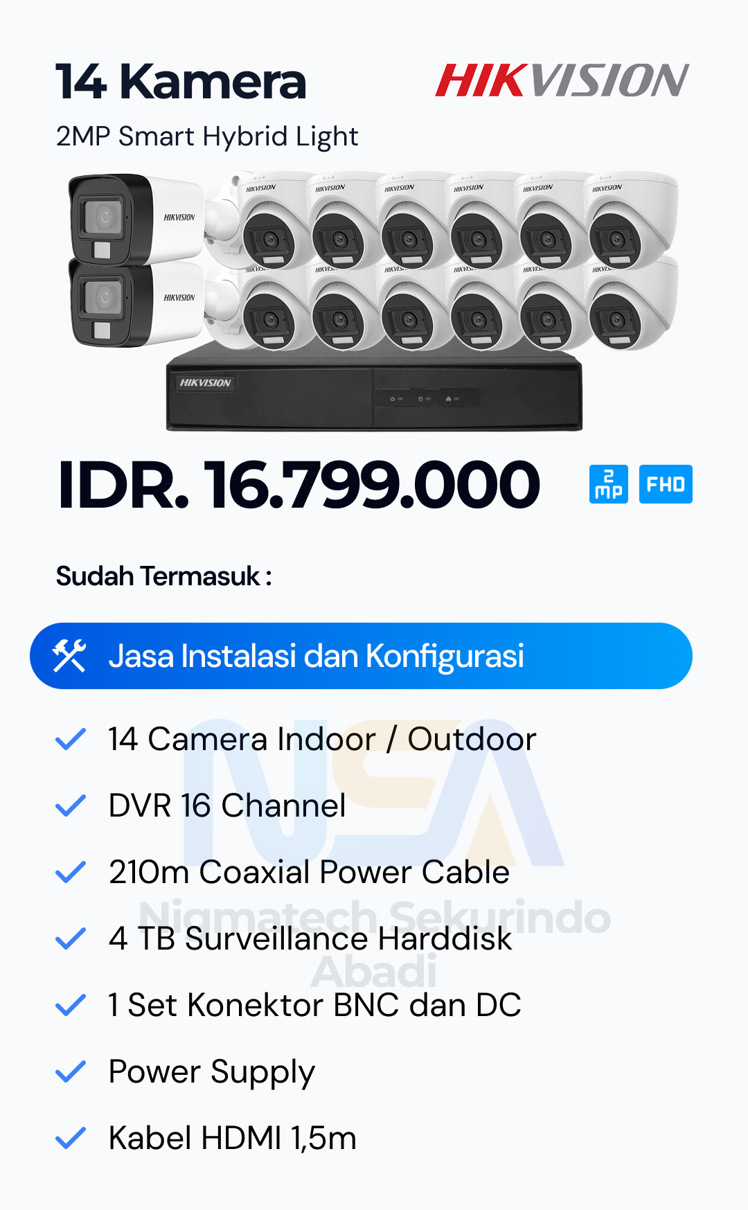Paket CCTV Hikvision 2 Kamera