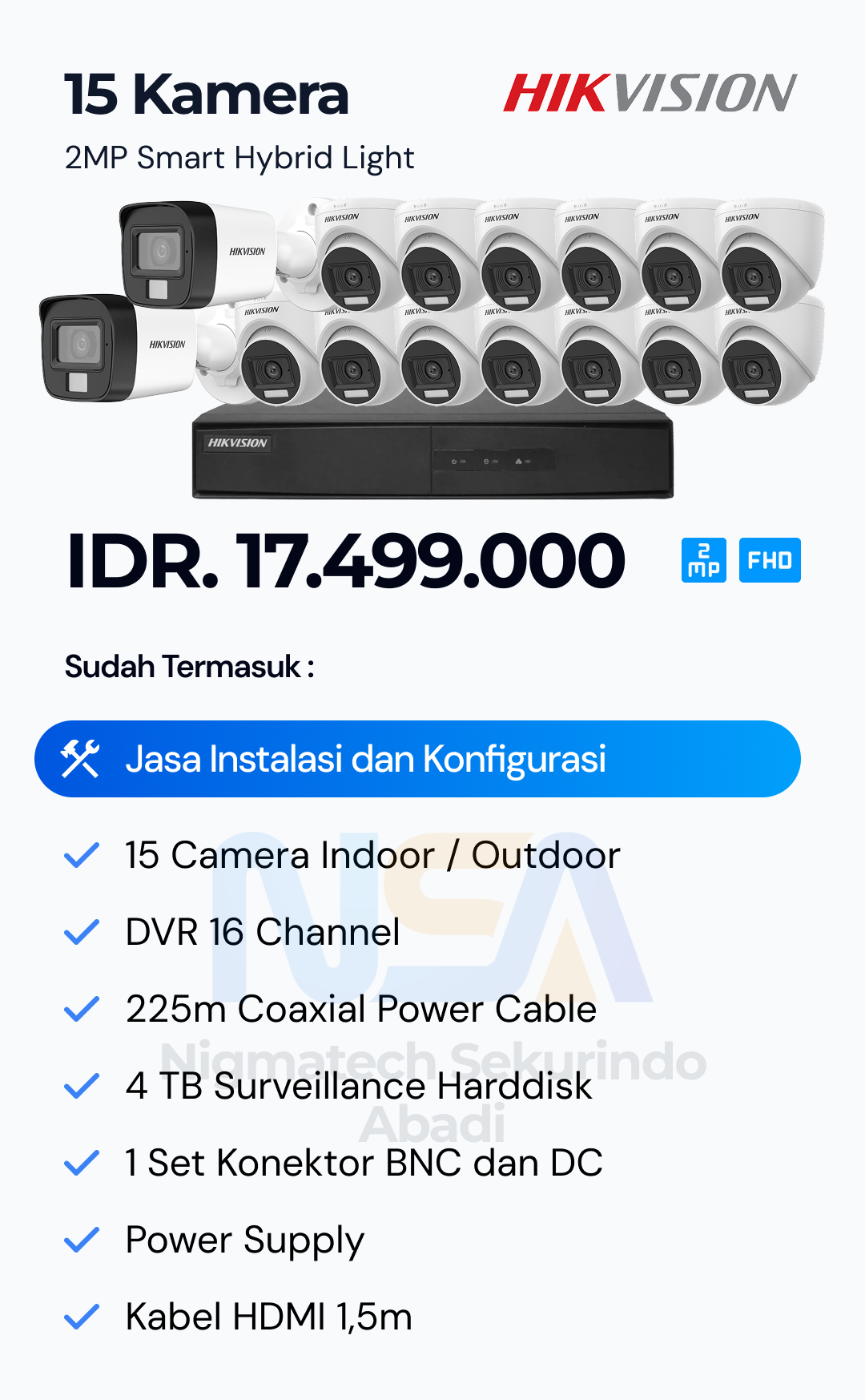 Paket CCTV Hikvision 2 Kamera