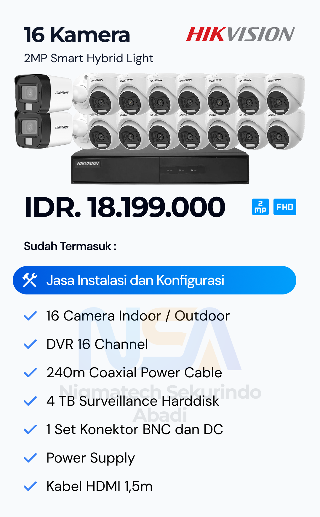 Paket CCTV Hikvision 2 Kamera