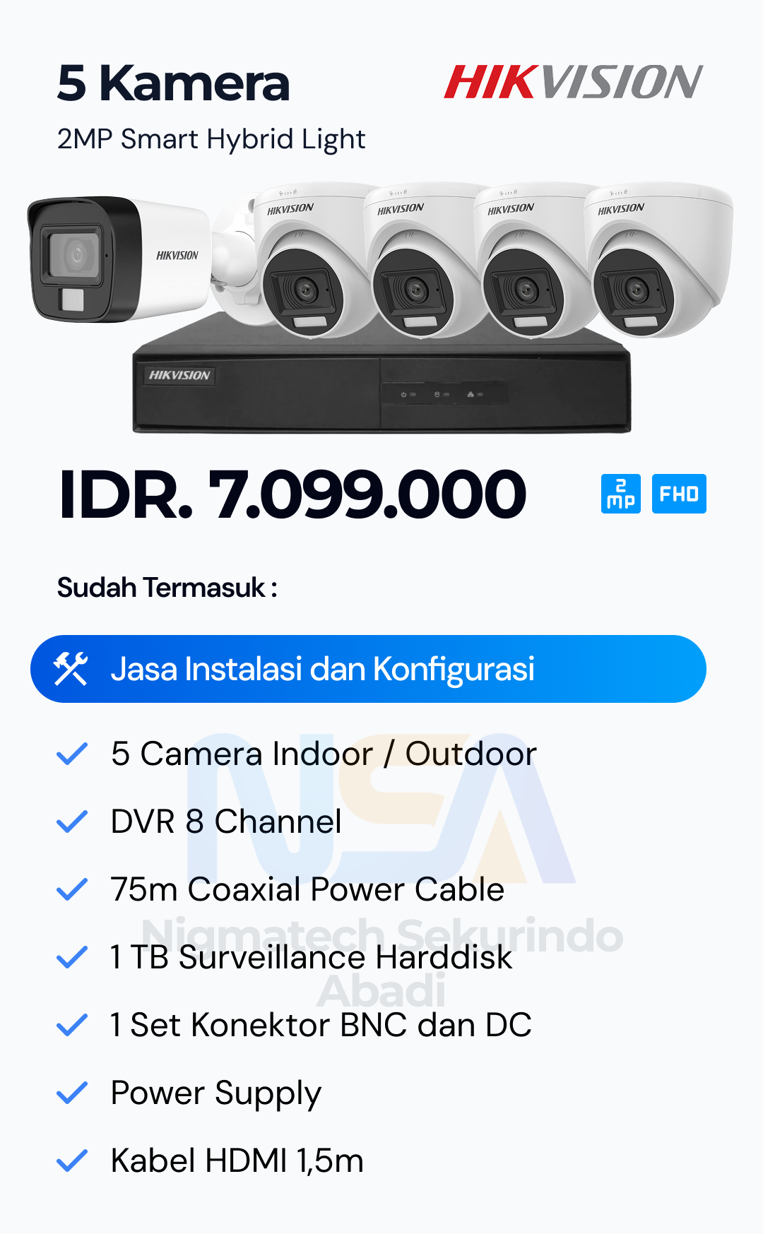 Paket CCTV Hikvision 2 Kamera