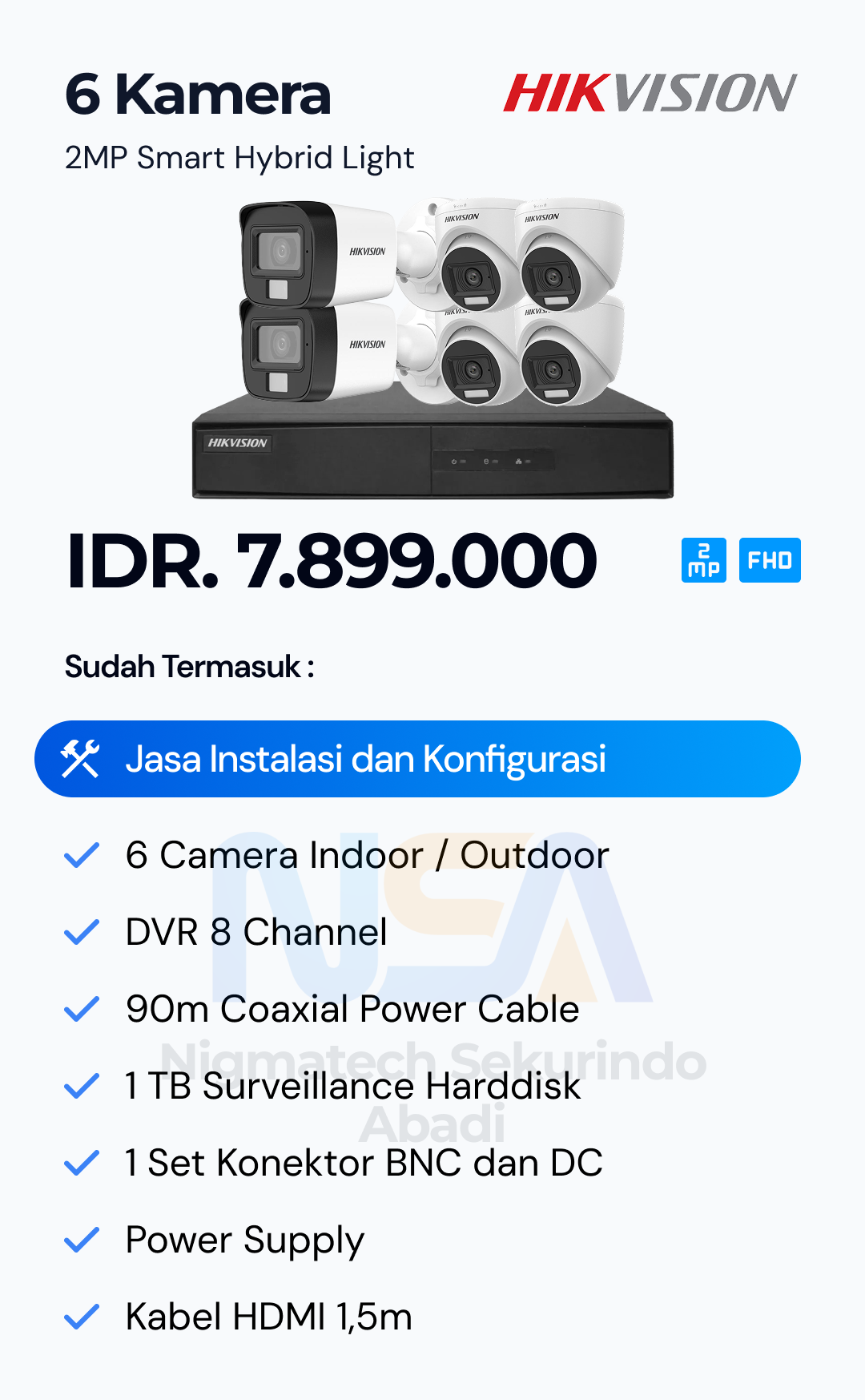 Paket CCTV Hikvision 2 Kamera
