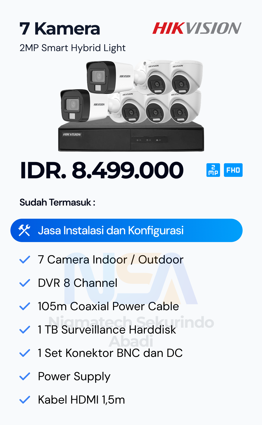 Paket CCTV Hikvision 2 Kamera