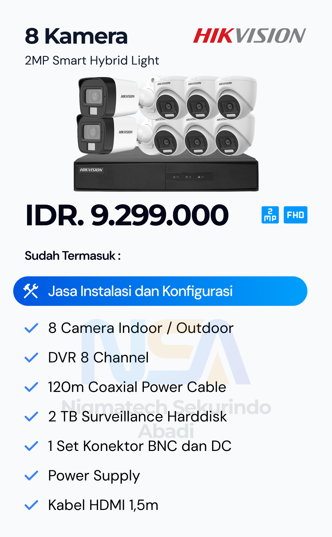 Paket CCTV Hikvision 2 Kamera