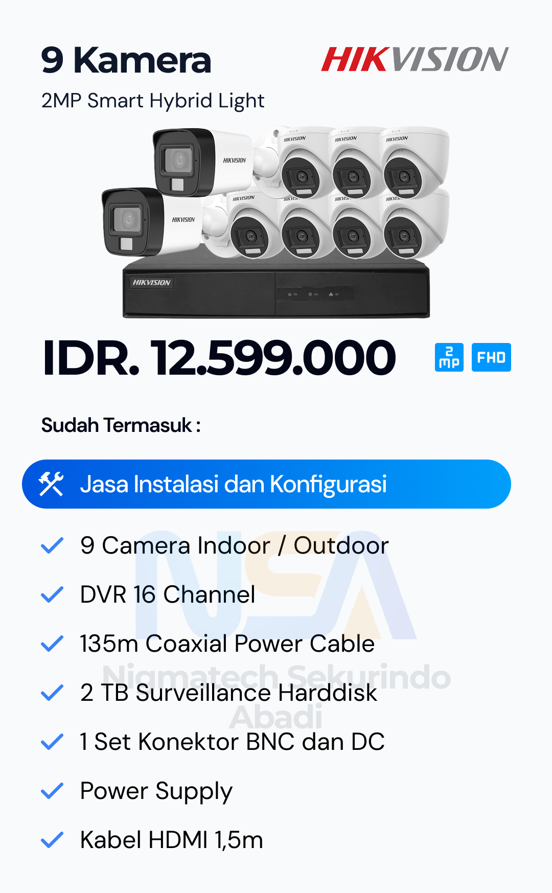 Paket CCTV Hikvision 2 Kamera
