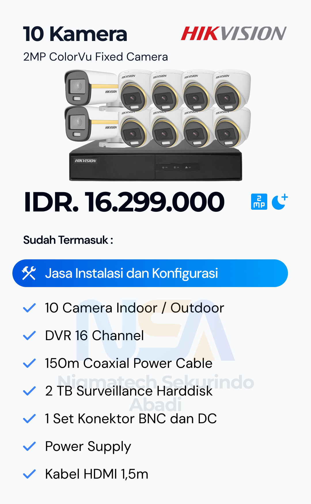 Paket CCTV Hikvision 2 Kamera