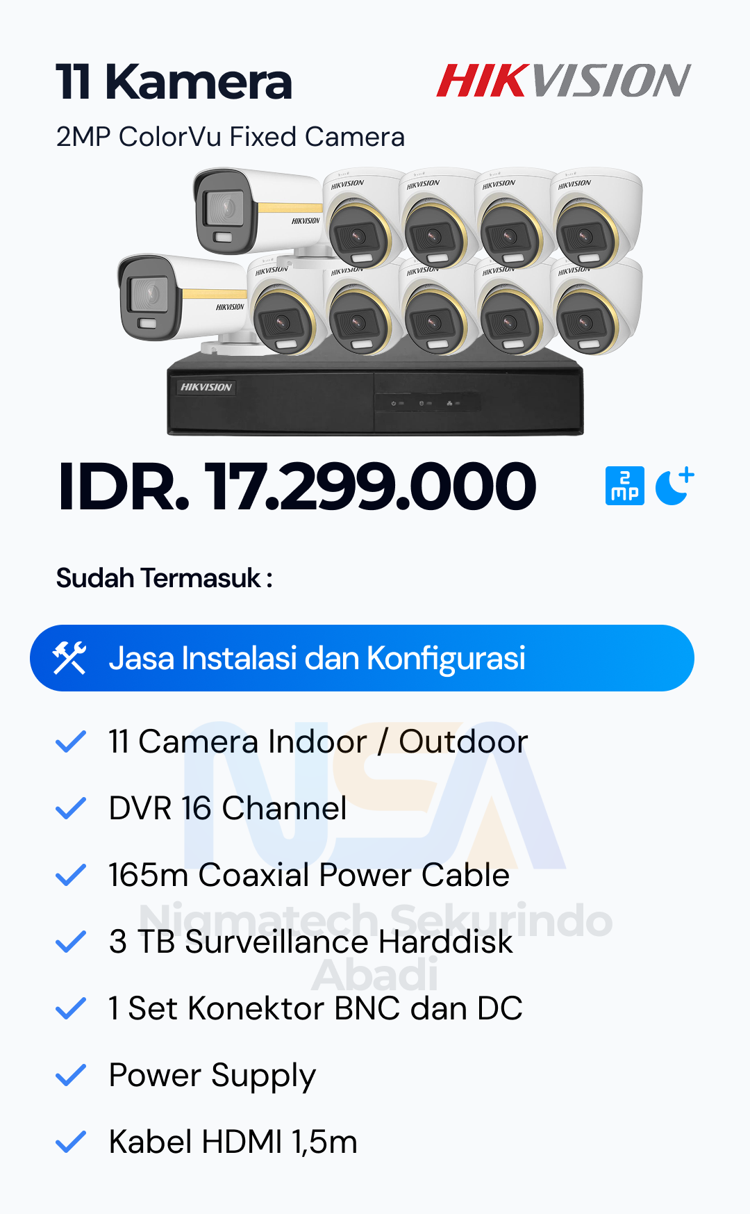 Paket CCTV Hikvision 2 Kamera